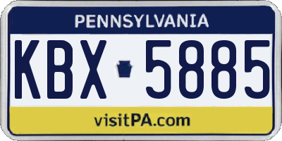 PA license plate KBX5885