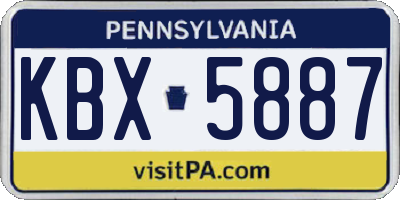 PA license plate KBX5887