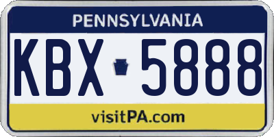 PA license plate KBX5888