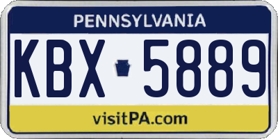 PA license plate KBX5889