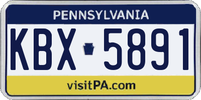 PA license plate KBX5891