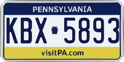PA license plate KBX5893