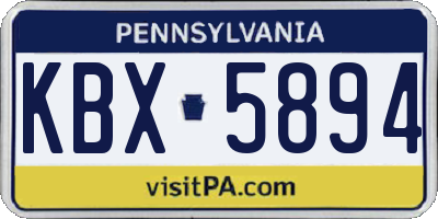 PA license plate KBX5894