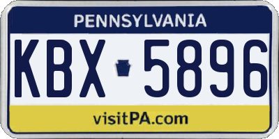 PA license plate KBX5896