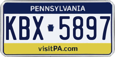 PA license plate KBX5897
