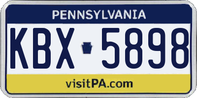 PA license plate KBX5898