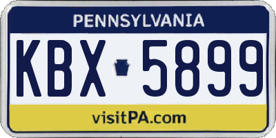 PA license plate KBX5899