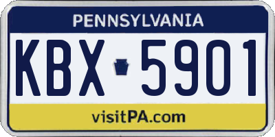 PA license plate KBX5901