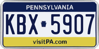 PA license plate KBX5907