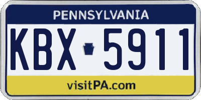PA license plate KBX5911