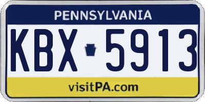PA license plate KBX5913