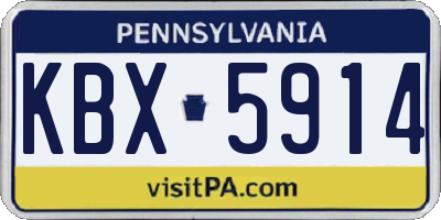 PA license plate KBX5914