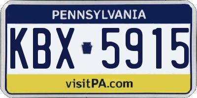 PA license plate KBX5915
