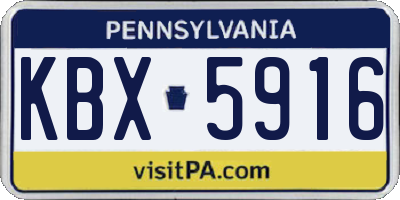 PA license plate KBX5916