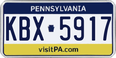 PA license plate KBX5917
