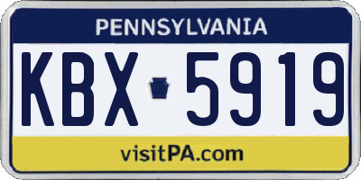 PA license plate KBX5919