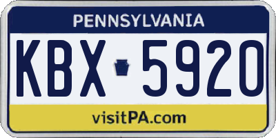 PA license plate KBX5920