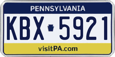 PA license plate KBX5921