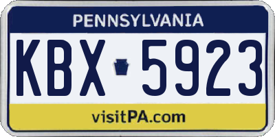 PA license plate KBX5923