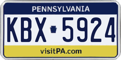 PA license plate KBX5924