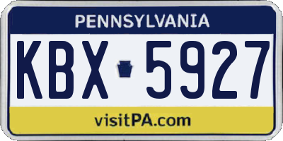 PA license plate KBX5927