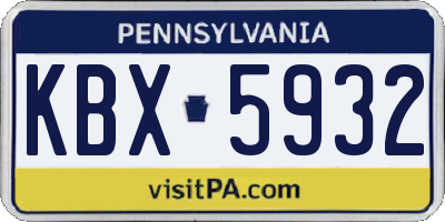 PA license plate KBX5932