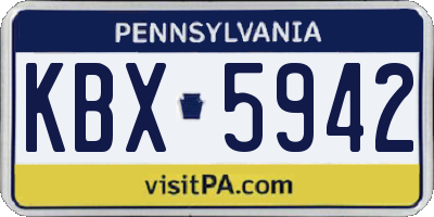 PA license plate KBX5942