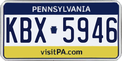 PA license plate KBX5946