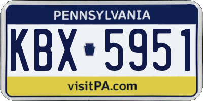 PA license plate KBX5951