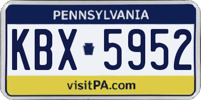PA license plate KBX5952