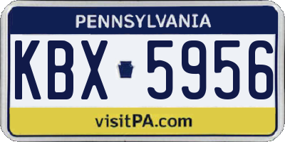 PA license plate KBX5956
