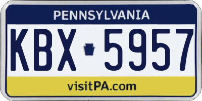 PA license plate KBX5957