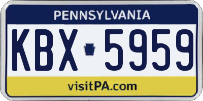 PA license plate KBX5959