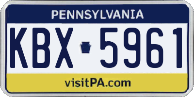 PA license plate KBX5961