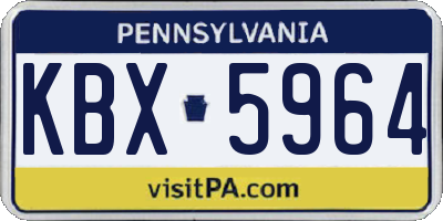 PA license plate KBX5964