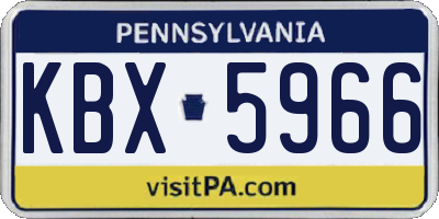 PA license plate KBX5966