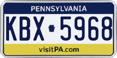 PA license plate KBX5968