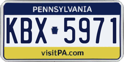 PA license plate KBX5971