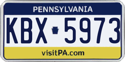 PA license plate KBX5973