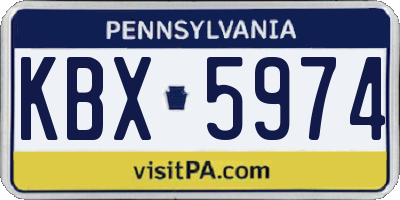PA license plate KBX5974