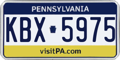 PA license plate KBX5975