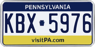PA license plate KBX5976