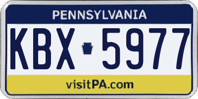 PA license plate KBX5977