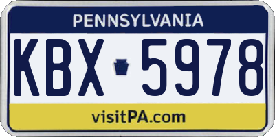 PA license plate KBX5978