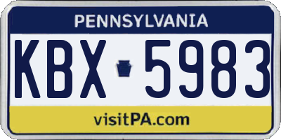 PA license plate KBX5983
