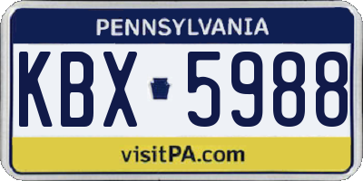 PA license plate KBX5988