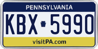 PA license plate KBX5990