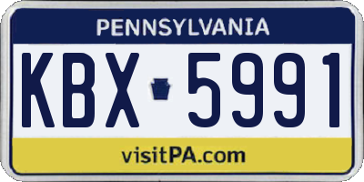 PA license plate KBX5991