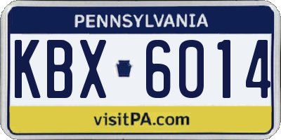 PA license plate KBX6014
