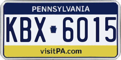 PA license plate KBX6015